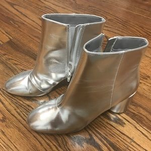 Forever21 shiny silver boots